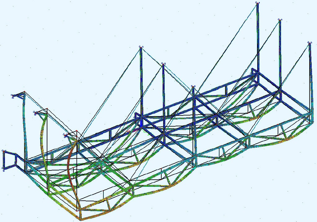 Simulation de déplacement sur une structure métallique