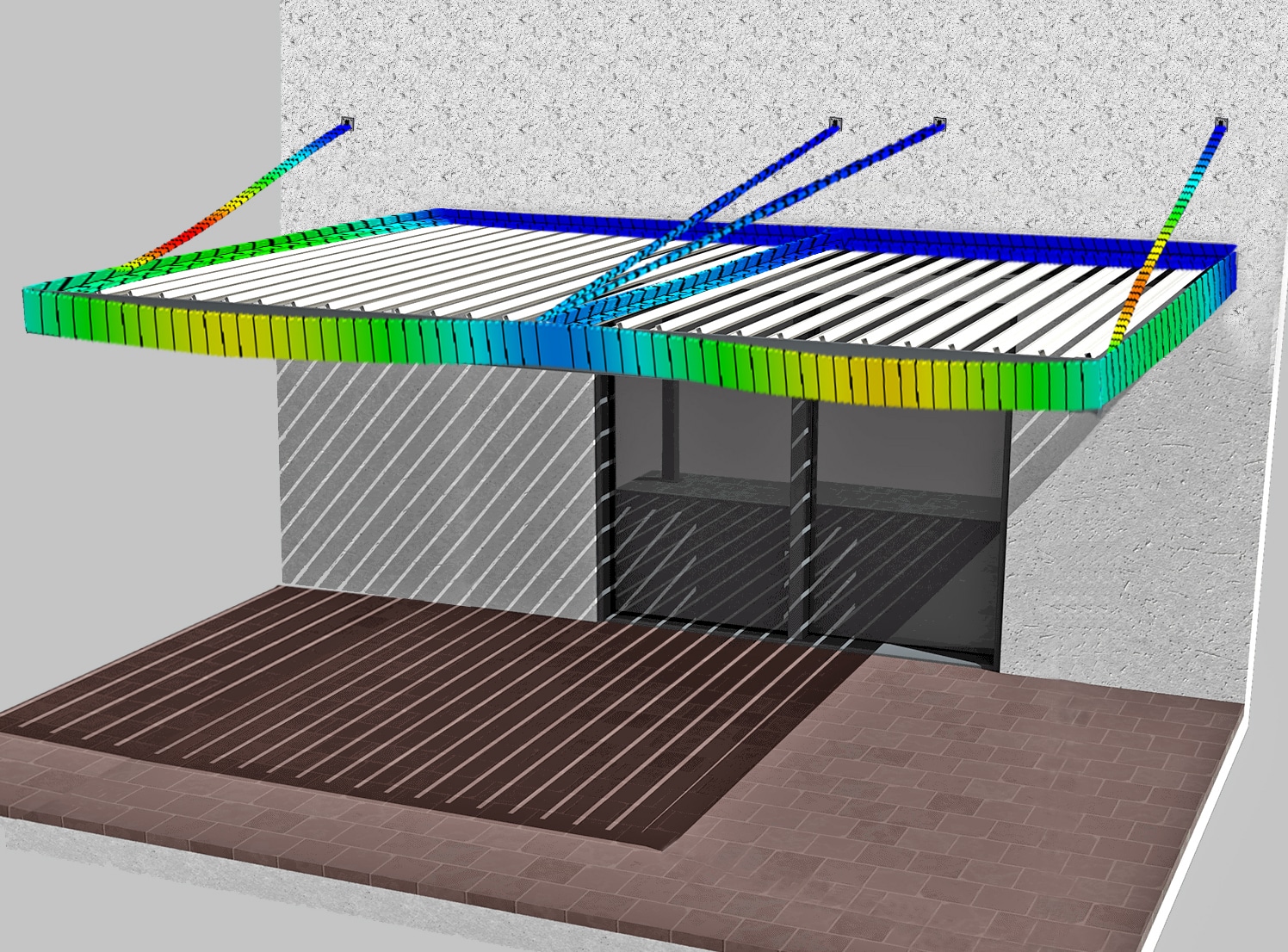 Simulation numérique d'une structure métallique type pergola